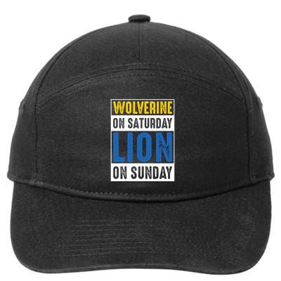 Wolverine On Saturday Lion On Sunday 7-Panel Snapback Hat