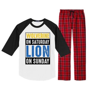 Wolverine On Saturday Lion On Sunday Raglan Sleeve Pajama Set