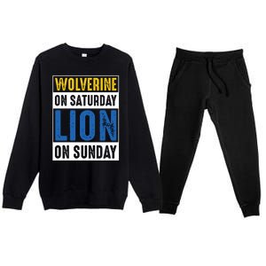 Wolverine On Saturday Lion On Sunday Premium Crewneck Sweatsuit Set