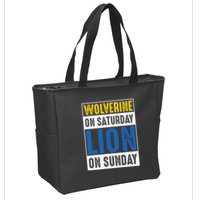 Wolverine On Saturday Lion On Sunday Zip Tote Bag