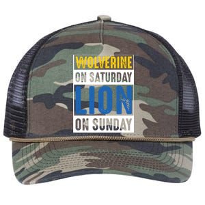 Wolverine On Saturday Lion On Sunday Retro Rope Trucker Hat Cap