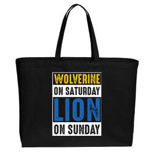 Wolverine On Saturday Lion On Sunday Cotton Canvas Jumbo Tote