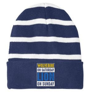 Wolverine On Saturday Lion On Sunday Striped Beanie with Solid Band