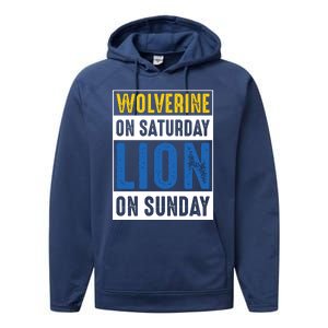 Wolverine On Saturday Lion On Sunday Performance Fleece Hoodie