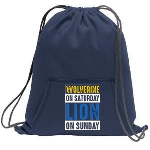 Wolverine On Saturday Lion On Sunday Sweatshirt Cinch Pack Bag