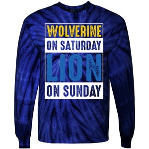 Wolverine On Saturday Lion On Sunday Tie-Dye Long Sleeve Shirt