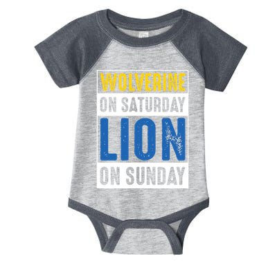 Wolverine On Saturday Lion On Sunday Infant Baby Jersey Bodysuit