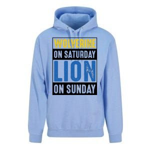 Wolverine On Saturday Lion On Sunday Unisex Surf Hoodie