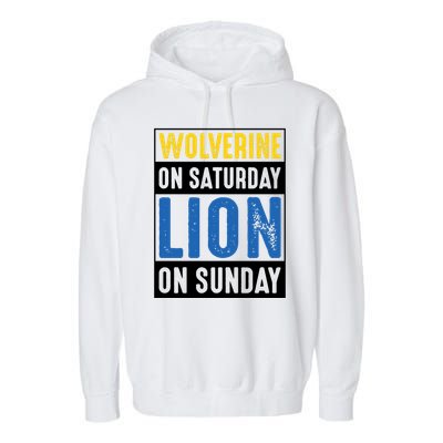 Wolverine On Saturday Lion On Sunday Garment-Dyed Fleece Hoodie