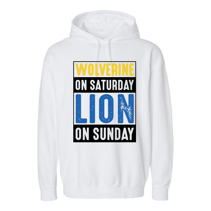 Wolverine On Saturday Lion On Sunday Garment-Dyed Fleece Hoodie