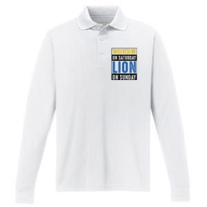 Wolverine On Saturday Lion On Sunday Performance Long Sleeve Polo