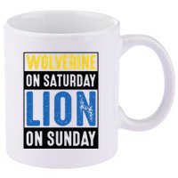 Wolverine On Saturday Lion On Sunday 11oz C Handle Ceramic Mug