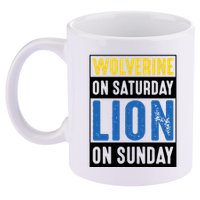 Wolverine On Saturday Lion On Sunday 11oz C Handle Ceramic Mug