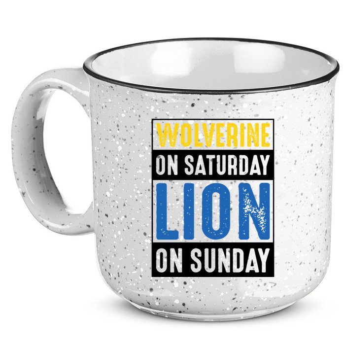 Wolverine On Saturday Lion On Sunday 15oz Campfire Ceramic Mug