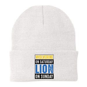 Wolverine On Saturday Lion On Sunday Knit Cap Winter Beanie