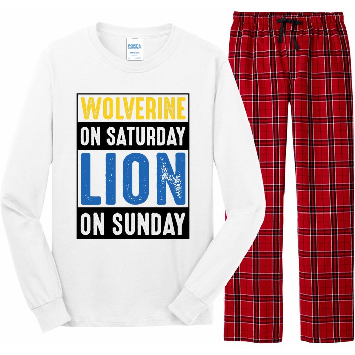 Wolverine On Saturday Lion On Sunday Long Sleeve Pajama Set