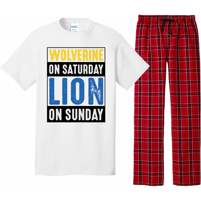 Wolverine On Saturday Lion On Sunday Pajama Set