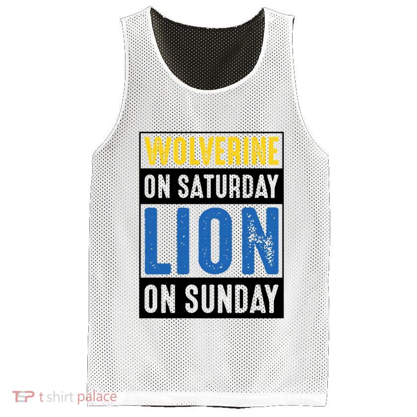 Wolverine On Saturday Lion On Sunday Mesh Reversible Basketball Jersey Tank
