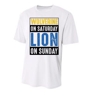 Wolverine On Saturday Lion On Sunday Performance Sprint T-Shirt