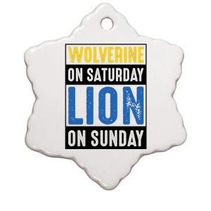 Wolverine On Saturday Lion On Sunday Ceramic Star Ornament