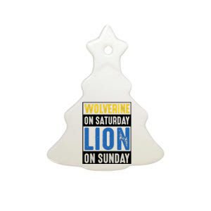 Wolverine On Saturday Lion On Sunday Ceramic Tree Ornament