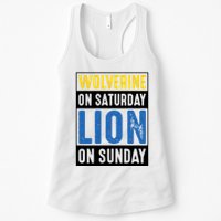 Wolverine On Saturday Lion On Sunday Womens Tank Top