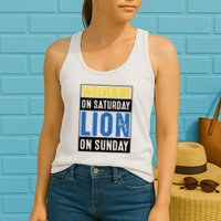 Wolverine On Saturday Lion On Sunday Womens Tank Top