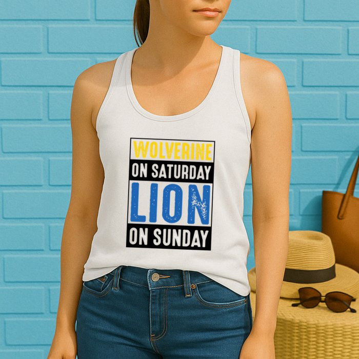 Wolverine On Saturday Lion On Sunday Womens Tank Top