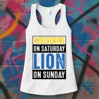 Wolverine On Saturday Lion On Sunday Womens Tank Top