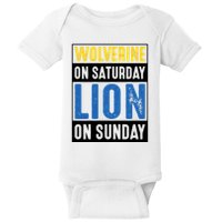 Wolverine On Saturday Lion On Sunday Baby Bodysuit