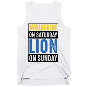 Wolverine On Saturday Lion On Sunday Tank Top