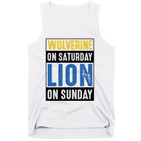 Wolverine On Saturday Lion On Sunday Tank Top