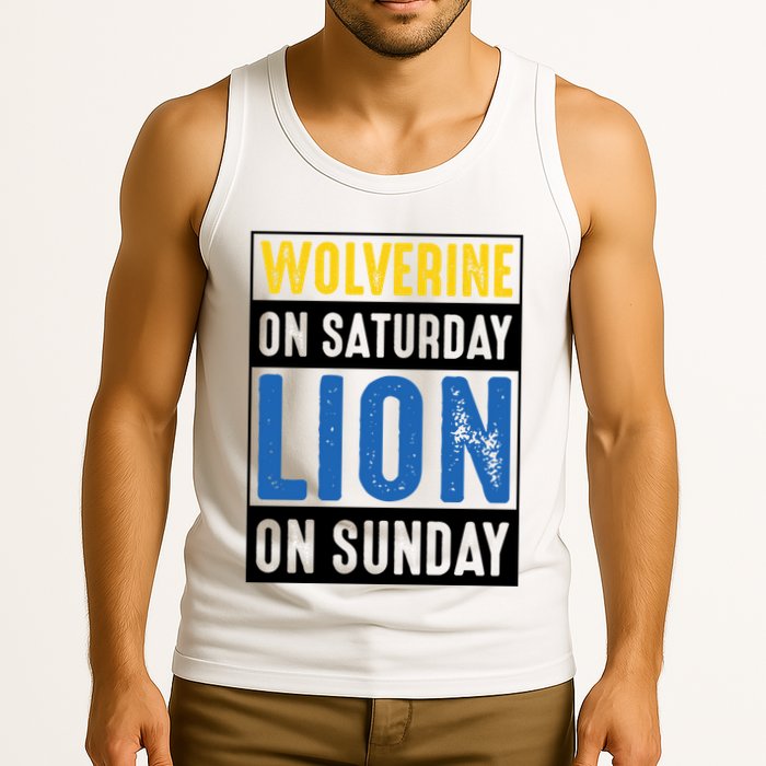 Wolverine On Saturday Lion On Sunday Tank Top