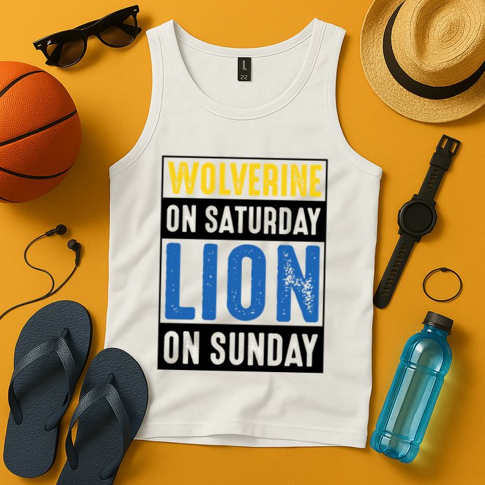 Wolverine On Saturday Lion On Sunday Tank Top