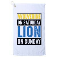 Wolverine On Saturday Lion On Sunday Golf Towel