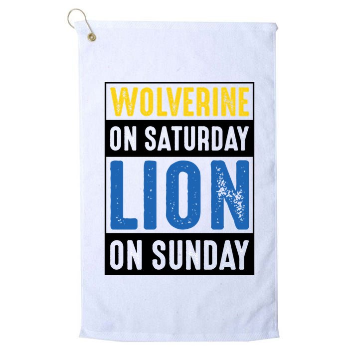 Wolverine On Saturday Lion On Sunday Golf Towel