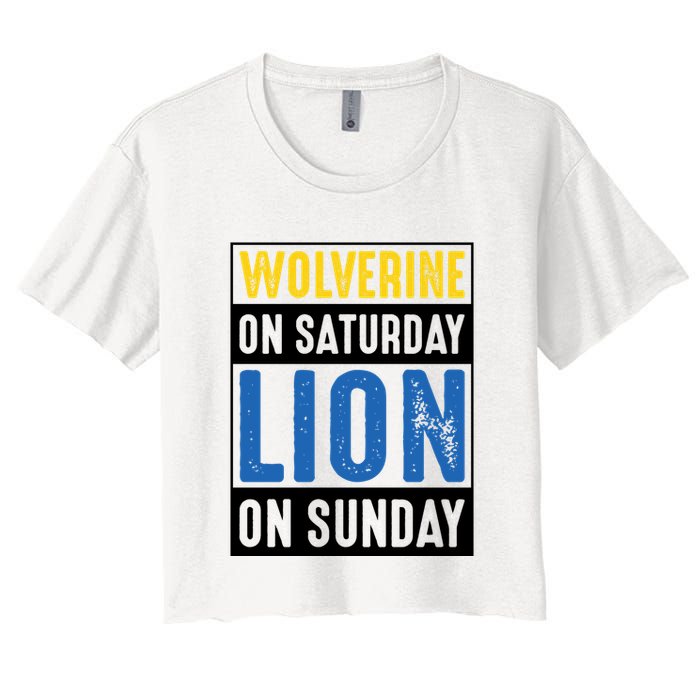 Wolverine On Saturday Lion On Sunday Crop Top