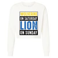 Wolverine On Saturday Lion On Sunday Cropped Pullover Crew
