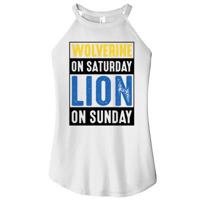 Wolverine On Saturday Lion On Sunday Women's Perfect Tri Rocker Tank