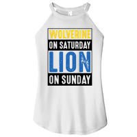 Wolverine On Saturday Lion On Sunday Women's Perfect Tri Rocker Tank