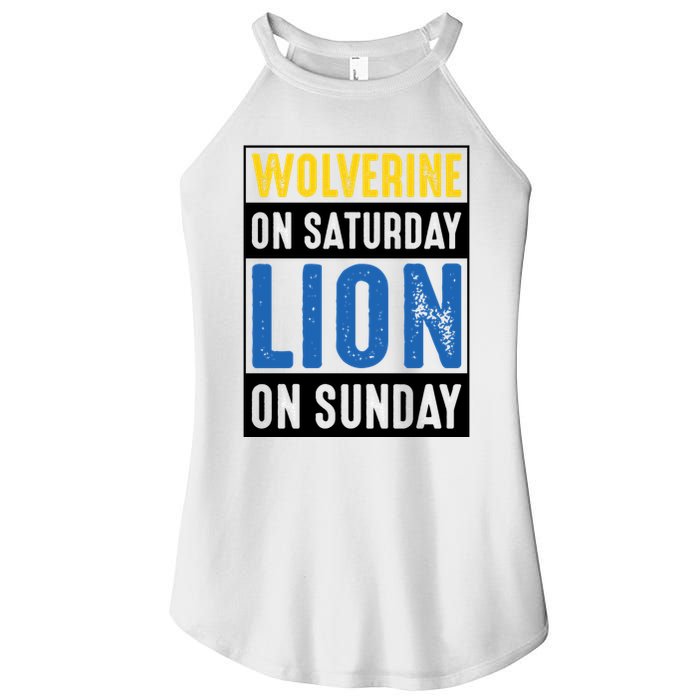 Wolverine On Saturday Lion On Sunday Women's Perfect Tri Rocker Tank
