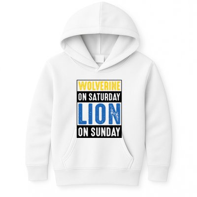 Wolverine On Saturday Lion On Sunday Kids Hoodie