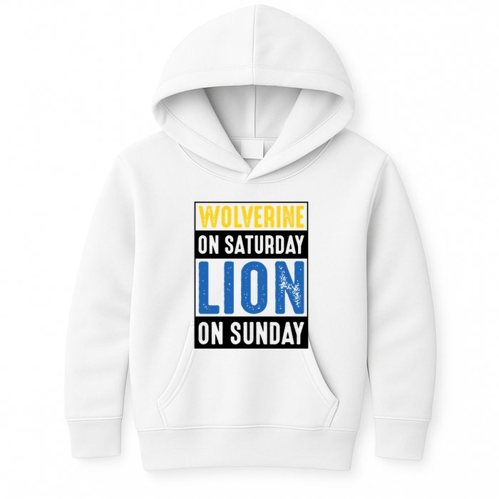 Wolverine On Saturday Lion On Sunday Kids Hoodie