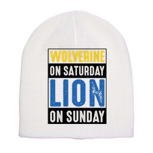 Wolverine On Saturday Lion On Sunday Short Acrylic Beanie