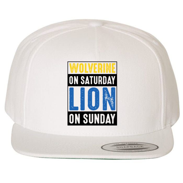Wolverine On Saturday Lion On Sunday Wool Snapback Cap