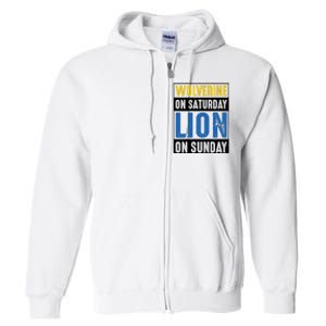 Wolverine On Saturday Lion On Sunday Full Zip Hoodie