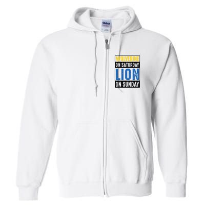 Wolverine On Saturday Lion On Sunday Full Zip Hoodie