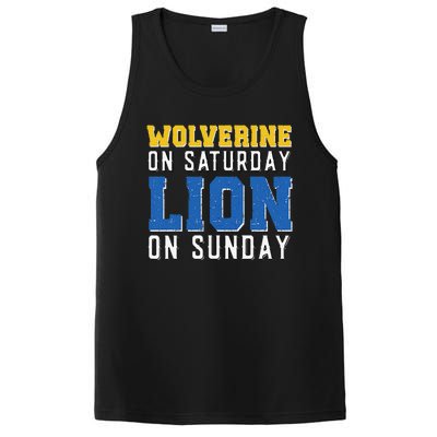 Wolverine On Saturday Lion On Sunday Funny Design PosiCharge Competitor Tank