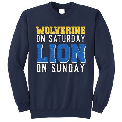 Wolverine On Saturday Lion On Sunday Funny Design Sweatshirt