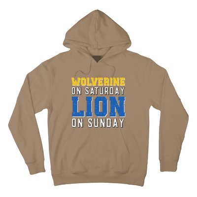 Wolverine On Saturday Lion On Sunday Funny Design Hoodie